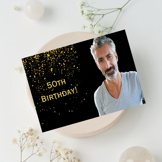 50.ª invitación para cumpleaños foto hombres negro (Subido por el creador)