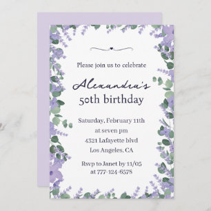 50.ª invitación para el cumpleaños Boho Floral Fra
