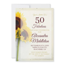 50.ª invitación rústica de girasol