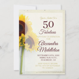 50.ª invitación rústica de girasol