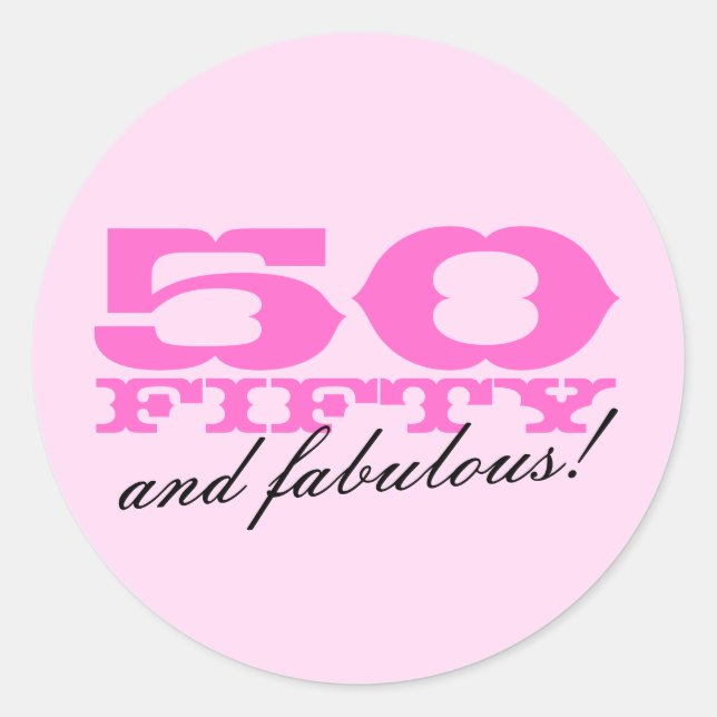50.ª pegatina de cumpleaños | 50 y fabuloso (Anverso)