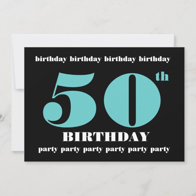 50.ª plantilla de invitación a fiesta de cumpleaño (Anverso)