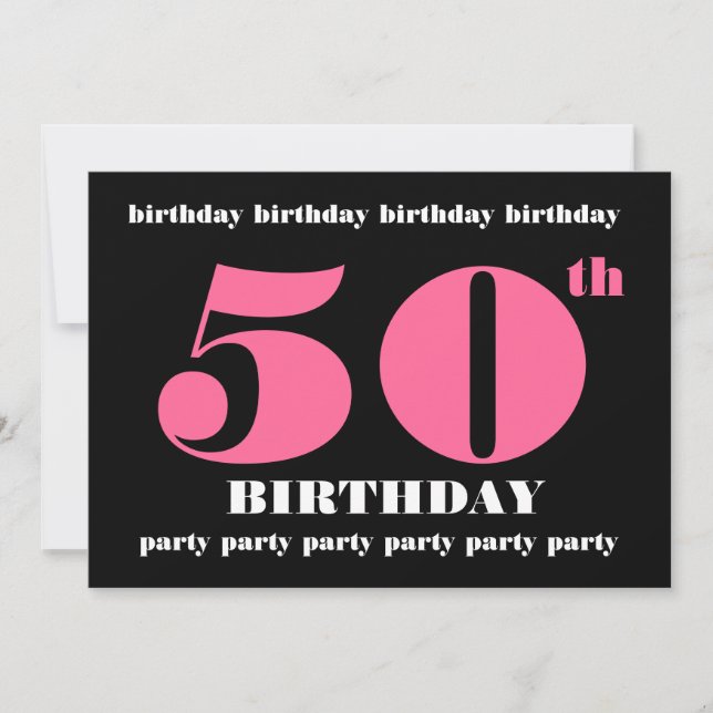 50.ª plantilla de invitación de fiesta de cumpleañ (Anverso)