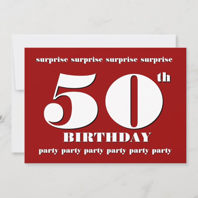 50.ª SORPRESA Invitación a la fiesta de cumpleaños (Anverso)