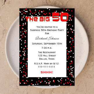 50.ª Sorpresa Invitación a la fiesta de cumpleaños