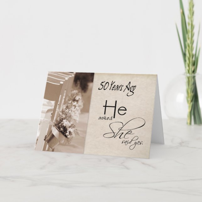 50.ª tarjeta de aniversario Boda - 50 años maravil (Anverso)