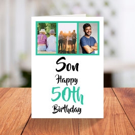 50.ª tarjeta de Collage de fotos moderna verde hij