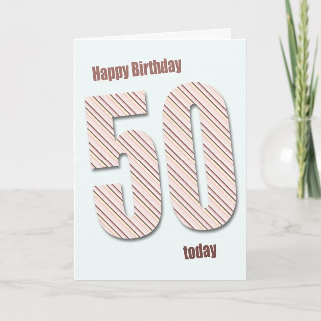 50.ª tarjeta de cumpleaños con enormes números (Anverso)