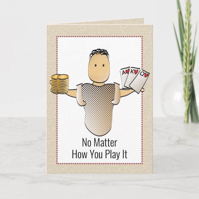 50.ª tarjeta de cumpleaños de juego de mano de póq (Anverso)