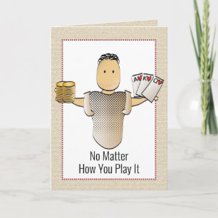 50.ª tarjeta de cumpleaños de juego de mano de póq