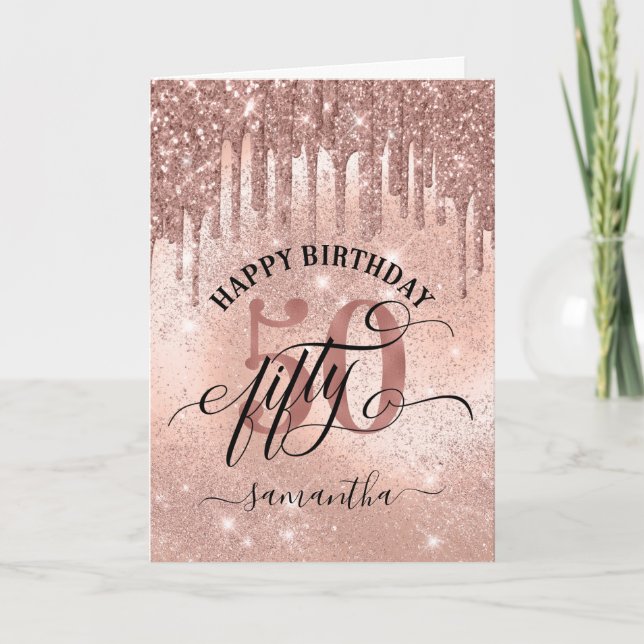 50.ª tarjeta de cumpleaños feliz de oro para Rosas (Anverso)