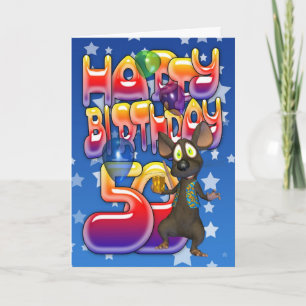 50.ª tarjeta de cumpleaños linda con el pequeño ra