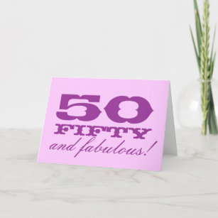 50.ª tarjeta de cumpleaños para mujeres   50 y fab