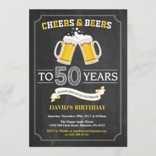 50.ª tarjeta de invitación a los cumpleaños