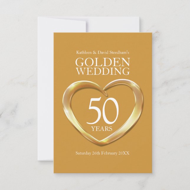 50.ª tarjeta de respuesta al corazón del aniversar (Anverso)