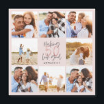 50.ª tarjeta magnética de purpurina de niñas rosad<br><div class="desc">collage de fotos de purpurinas de niñas rosadas modernos de 50 años. Diseño de texto de escritura moderno. Parte de una colección.</div>