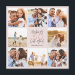 50.ª tarjeta magnética de purpurina de niñas rosad<br><div class="desc">collage de fotos de purpurinas de niñas rosadas modernos de 50 años. Diseño de texto de escritura moderno. Parte de una colección.</div>