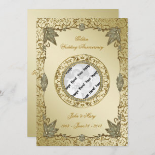 50.º Aniversario Boda Foto Tarjeta de invitación