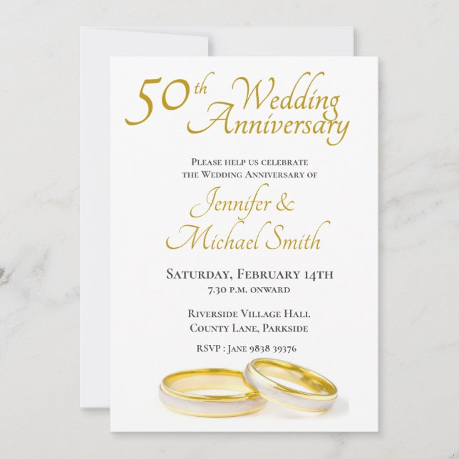 50.º Aniversario Boda Invitación (Anverso)