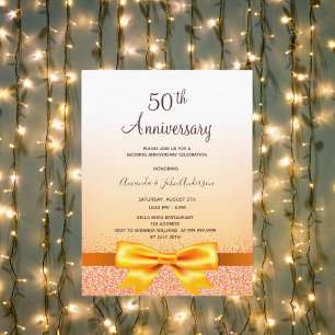 50.º aniversario boda invitación al arco de oro