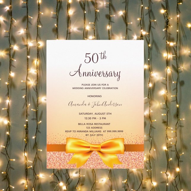 50.º aniversario boda invitación al arco de oro (Subido por el creador)