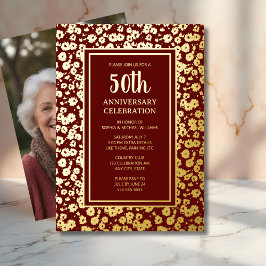 50.º aniversario Boda Invitación Dorada