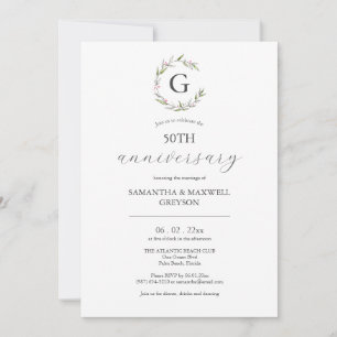 50.º aniversario Boda Invitaciones a botánicos