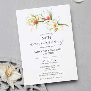 50.º aniversario Boda Invitaciones Floral