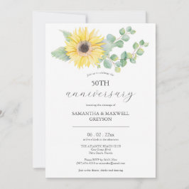 50.º aniversario Boda Invitaciones Girasol