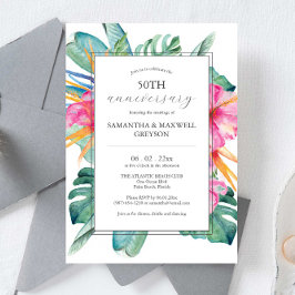 50.º aniversario Boda Invitaciones tropicales