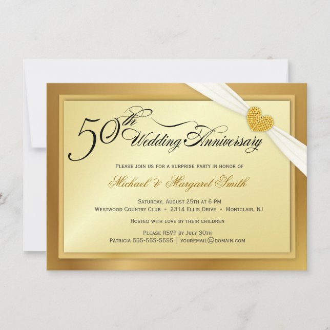 50.º aniversario de Boda Invitación a la fiesta so (Anverso)
