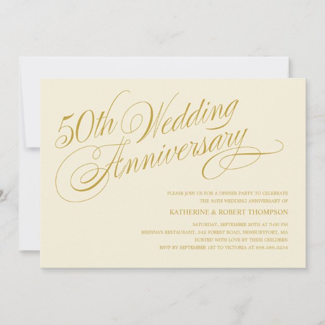 50.º aniversario de invitaciones a fiestas (Anverso)