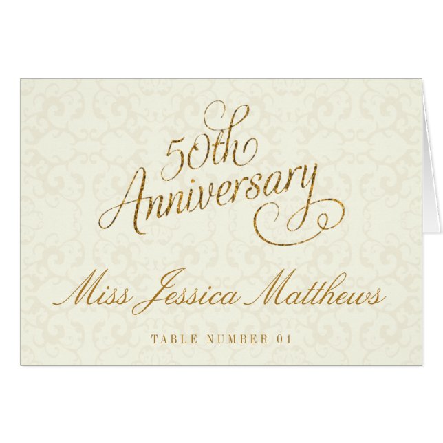 50.º Aniversario de Oro Boda Cartas de Lugar (Anverso (Horizontal))