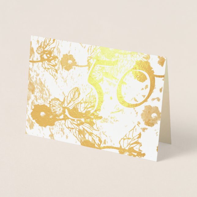 50.º Aniversario del Boda de Oro Tarjeta en blanco (Anverso)