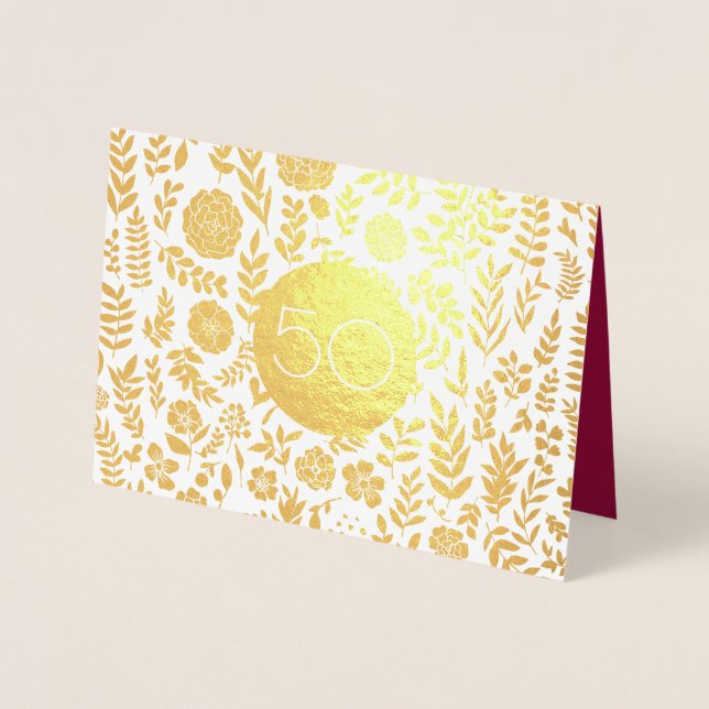 50.º Aniversario del Boda de Oro Tarjetas de felic (Anverso)