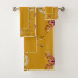 50.º Aniversario del Boda Ochre Dorado<br><div class="desc">¿Buscando la toalla adecuada para el 50 aniversario del boda? ¡Entonces tal vez un hermoso,  dorado ocre,  de corazones metálicos y gema gráfico será lo que les dé!</div>