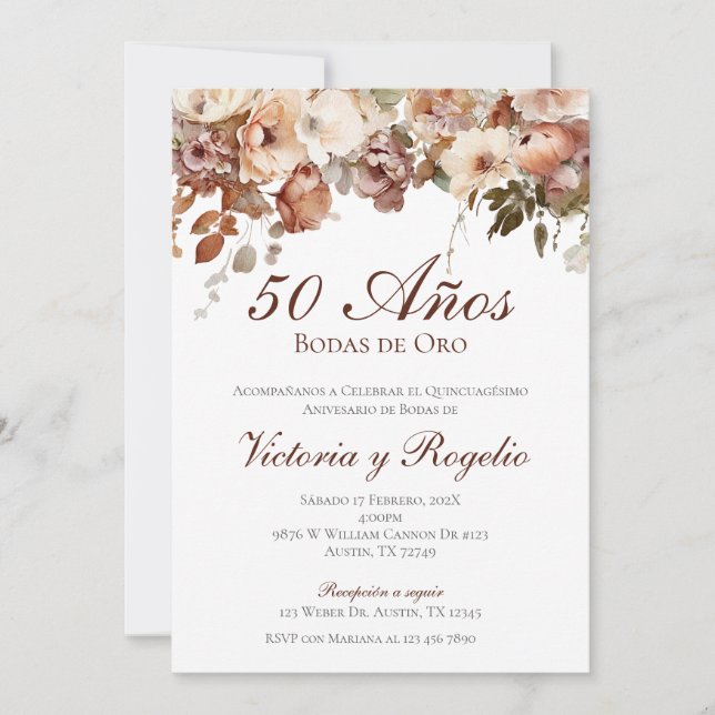 50.º Boda Aniversario Invitación (Anverso)