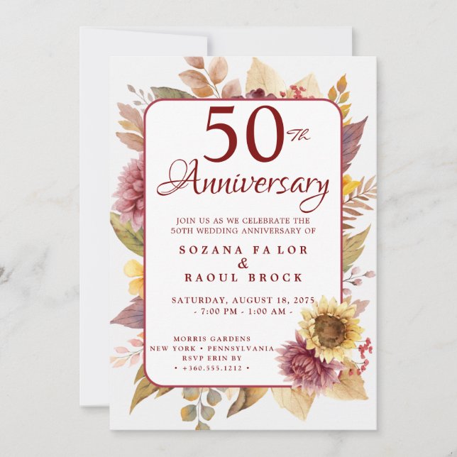 50.º Boda Aniversario Invitación (Anverso)