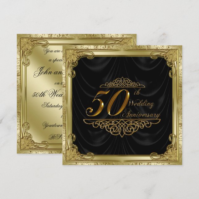 50.º Boda Aniversario Invitación (Anverso / Reverso)