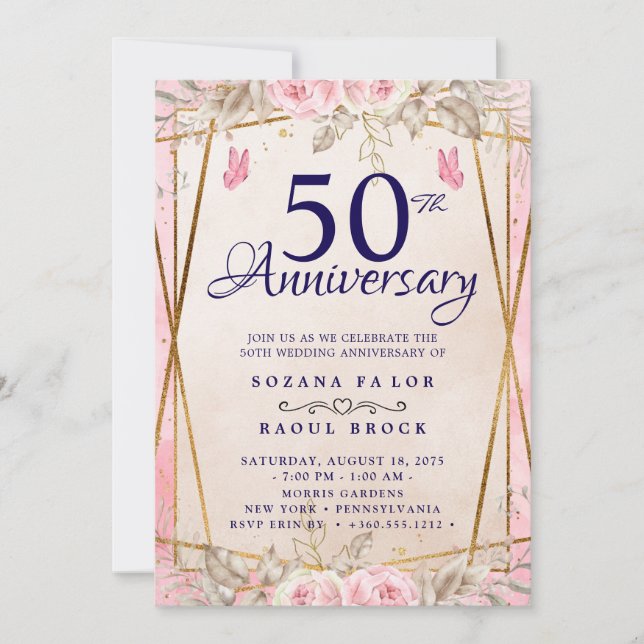 50.º Boda Aniversario Invitación (Anverso)