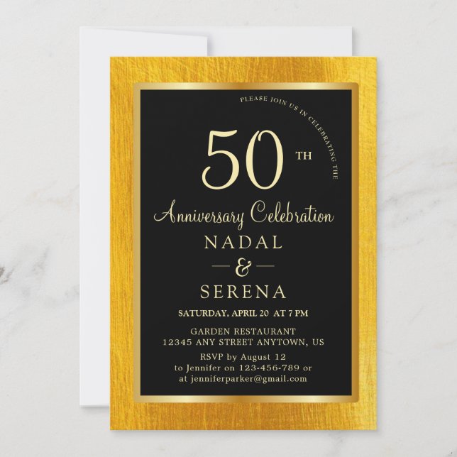 50.º Boda Aniversario Invitación (Anverso)