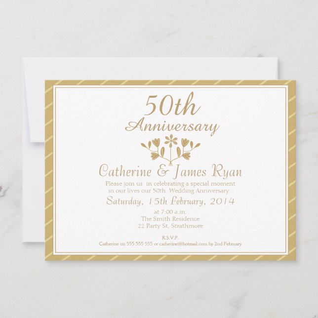 50.º Boda Aniversario Invitación (Anverso)