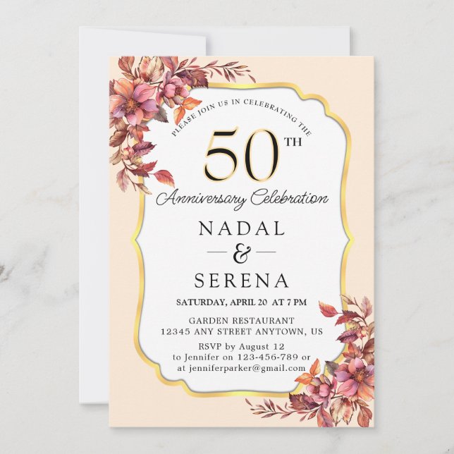 50.º Boda Aniversario Invitación (Anverso)