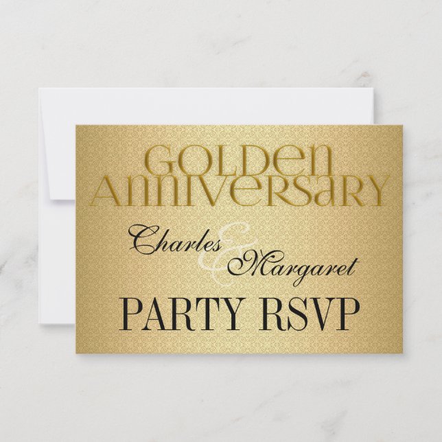 50.º Boda de Oro Annivserario Fiesta RSVP (Anverso)