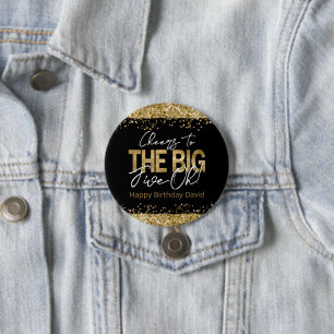 50.º botón Big Five-Oh de oro y oro negro