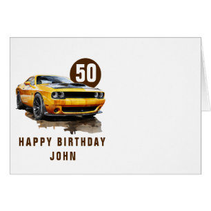 50.º coche muscular clásico americano de cumpleaño