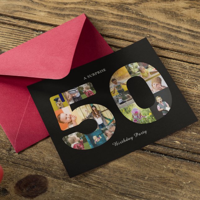 50.º Collage de fotos de invitación a la fiesta de (Subido por el creador)