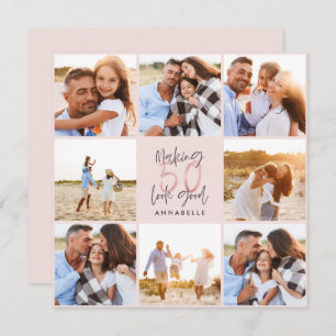 50.º collage de fotos de purpurinas de niñas rosad