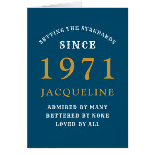 50.º cumpleaños 1971 Oro Azul para su personalidad