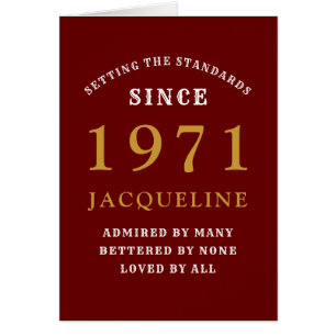 50.º cumpleaños 1971 Oro Rojo para su personalidad